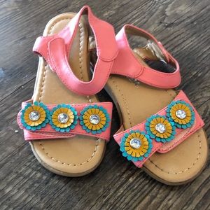 VGUC Sz 8 Happy Soda Floral Multi Color Sandals